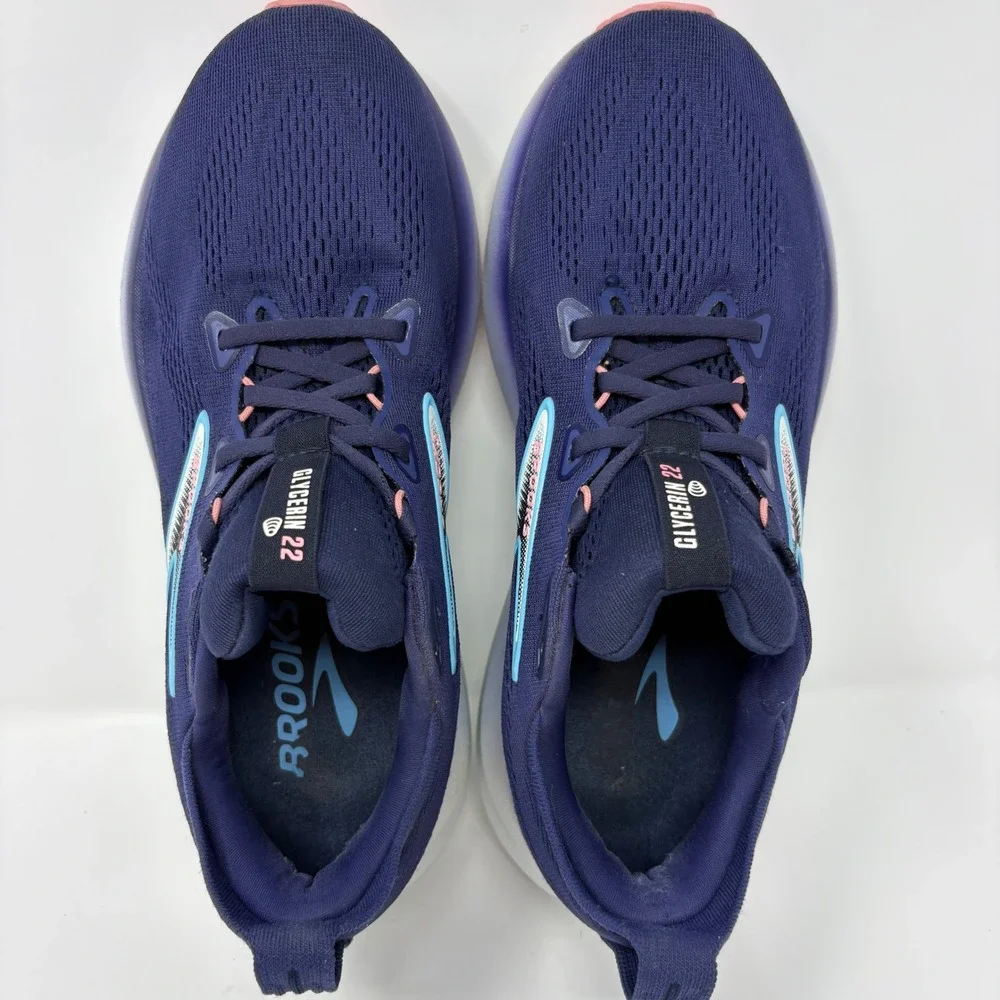 Brooks Glycerin 22 Women's Size 9 Navy Blue Athletic Running Shoes (1204341B429)